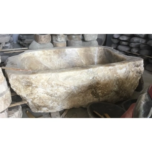 Handcrafted Onyx Stone Freestanding Bathtub - Spa Quality