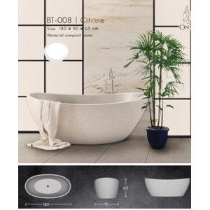 Handcrafted Terrazzo Stone and Cement Freestanding Bathtub - Spa Quality
