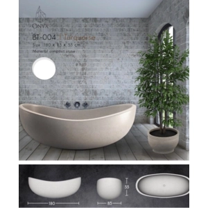 Handcrafted Terrazzo Stone and Cement Freestanding Bathtub - Spa Quality