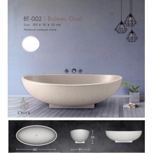 Handcrafted Terrazzo Stone and Cement Freestanding Bathtub - Spa Quality