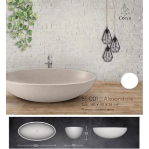 Handcrafted Terrazzo Stone and Cement Freestanding Bathtub - Spa Quality