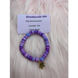 Clay Bead Bracelet - Lavender Joy
