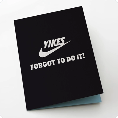 Yikes Belated Greetings Card