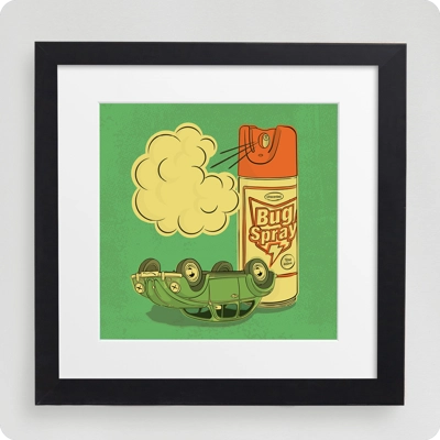 Bug Spray Wooden Framed Art