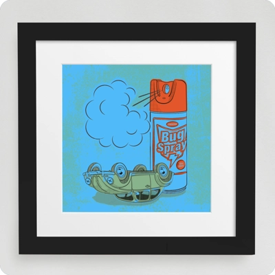 Bug Spray Wooden Framed Art Bug Spray Wooden Framed Art