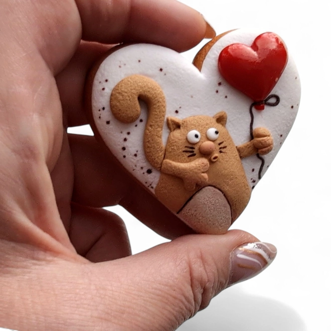 Additional Image for Silicone Mold – Cat with Balloon in Heart