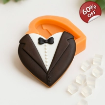 Tuxedo Heart Silicone Mold – Groom Soap Design