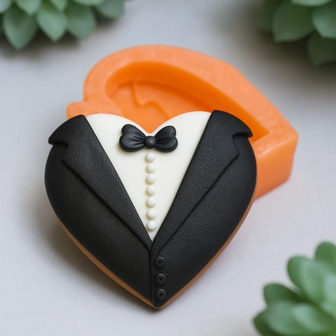 Additional Image for Tuxedo Heart Silicone Mold – Groom Soap Design