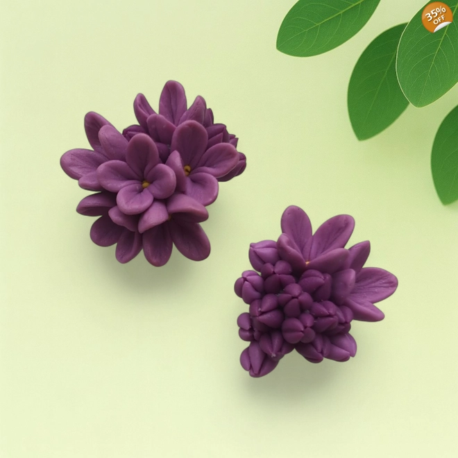 product Image for Lilac Flower Duo – 2-Piece Silicone Mold for Soap & Sugar Art