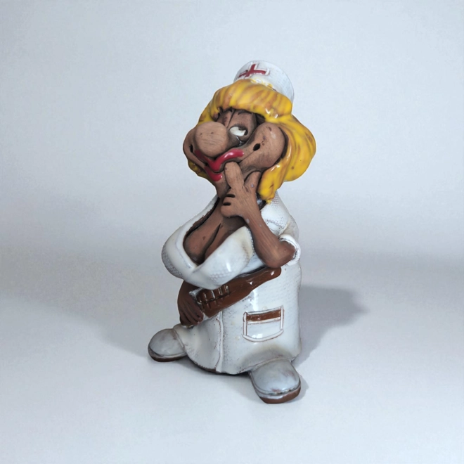 Additional Image for Nurse Figurine Silicone Mold – Humorous Character for candle and Craft Casting | AK Molds