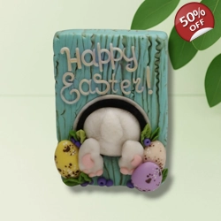 Easter Bunny Butt Silicone Mold – Rabbit Bottom with Eggs & Sign | AK Molds