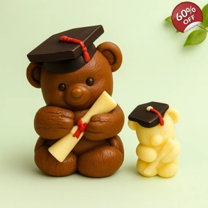 Graduation Bear – 3D Silicone Mold for Soap & Mini Gifts | AK Molds