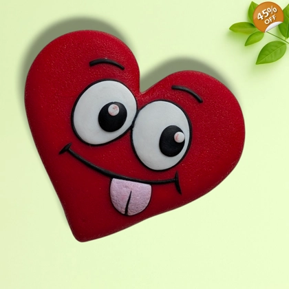 Heart with Tongue – Flat-Back 3D Silicone Mold for Soap & Crafts | AK Molds