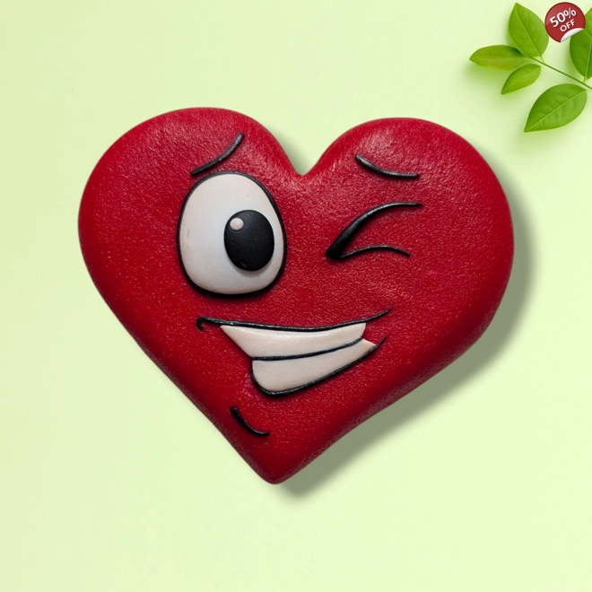 product Image for Winking Heart – Flat-Back 3D Silicone Mold for Soap & Crafts | AK Molds