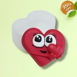 Cute Heart Hug – Flat-Back 3D Silicone Mold for Soap & Crafts | AK Molds