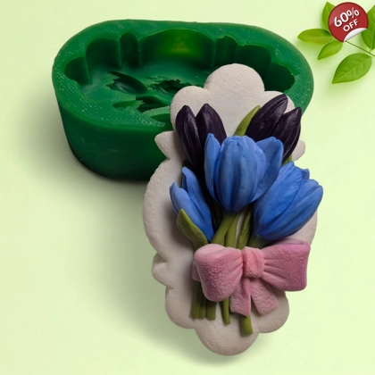 Tulip Bouquet with Bow Silicone Mold