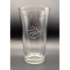 The Village logo pint glass