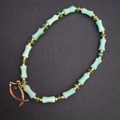 Amazonite Bracelet with gold pendant Amazonite Bracelet with gold pendant