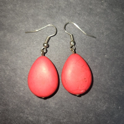Red Dyed Howlite Earrings
