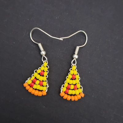 Pizza Glass Bead Earrings