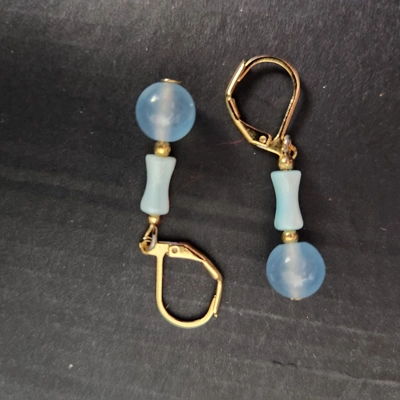 Blue Glass Bead Earrings Blue Glass Bead Earrings