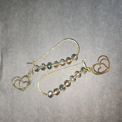 Glass bead and gold earrings Glass bead and gold earrings