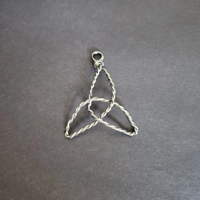 Hand-twisted Stainless Steel Trinity Knot Pendant