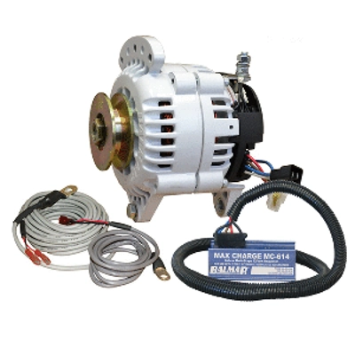 Balmar Alternator 100 AMP Kit 12V 3.15" Dual Foot Saddle Single Vee Pulley Regulator & Temp Sens