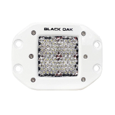 Black Oak 2" Marine Flush Mount LED Pod Light - Diffused Optics - White Housing - Pro Series 3.0