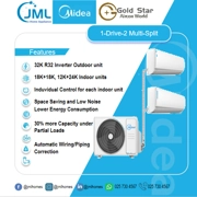 1-Drive-2 Multi-Zone Mini Split 18KBtu 2.0hp R32 Inverter