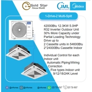 1-Drive-2 Duo 24k Cassette with 42k Outdoor Turbo Power Mini Split System