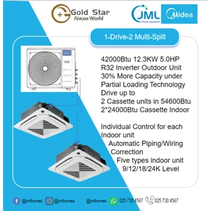 1-Drive-2 Duo 24k Cassette with 42k Outdoor Turbo Power Mini Split System