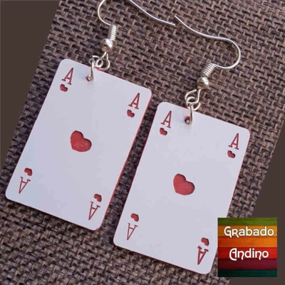 aretes As de corazones aretes As de corazones
