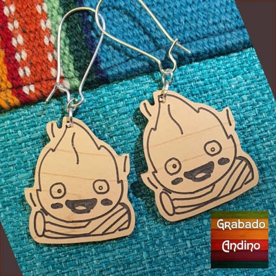 aretes calcifer - El castillo ambulante - El increíble cas.. aretes calcifer - El castillo ambulante - El increíble cas..