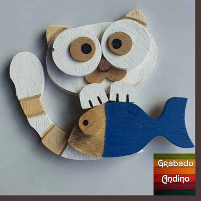 cuadro gato gatito con pescado cuadro gato gatito con pescado