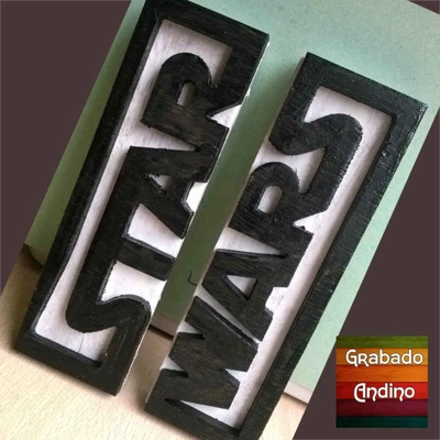 cuadro star wars logo diptico