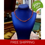 Delicate Red & Gold Beaded Necklace – Unique Artisan Jewelry