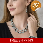 Natural Aquamarine Jewelry Set – Necklace, Bracelet & Earrings