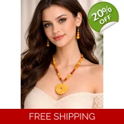 Aventurine Floral Necklace & Earrings Set – Unique Statement Jewelry