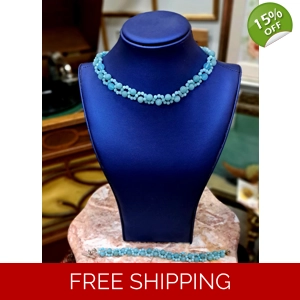 Jade Green Necklace & Bracelet Set – Semi-Precious Stones