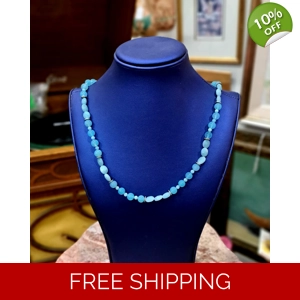 Handmade Blue Semi-Precious Stone Necklace
