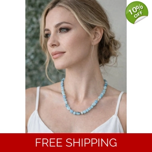 Handmade Blue Semi-Precious Stone Necklace