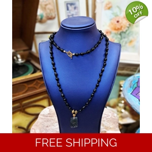 Tree Agate Necklace – Semi-Precious Stones – Gold Accents