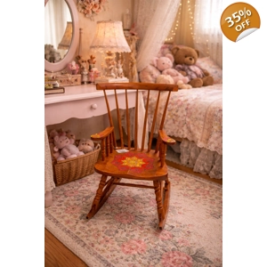 Hand-Painted Vintage Rocking Chair – One of a Kind