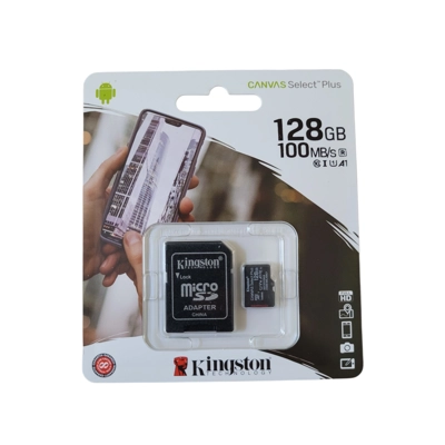 Kingston Canvas Select Plus 128 GB microSD Card with Adapter Kingston Canvas Select Plus 128 GB microSD Card with Adapter