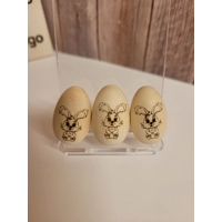 Laser Engraved Bunny Egg Set – Mini 1" Easter Keepsake (Set of 3)