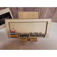 Wooden "Happy Birthday" Money & Keepsake Holder