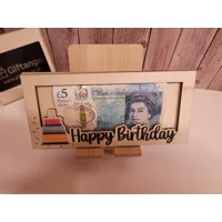 Wooden "Happy Birthday" Money & Keepsake Holder