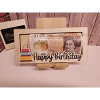 Wooden "Happy Birthday" Money & Keepsake Holder