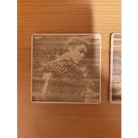 Football Legends Laser Engraved Wooden Coasters (Pack of 3) Set 1